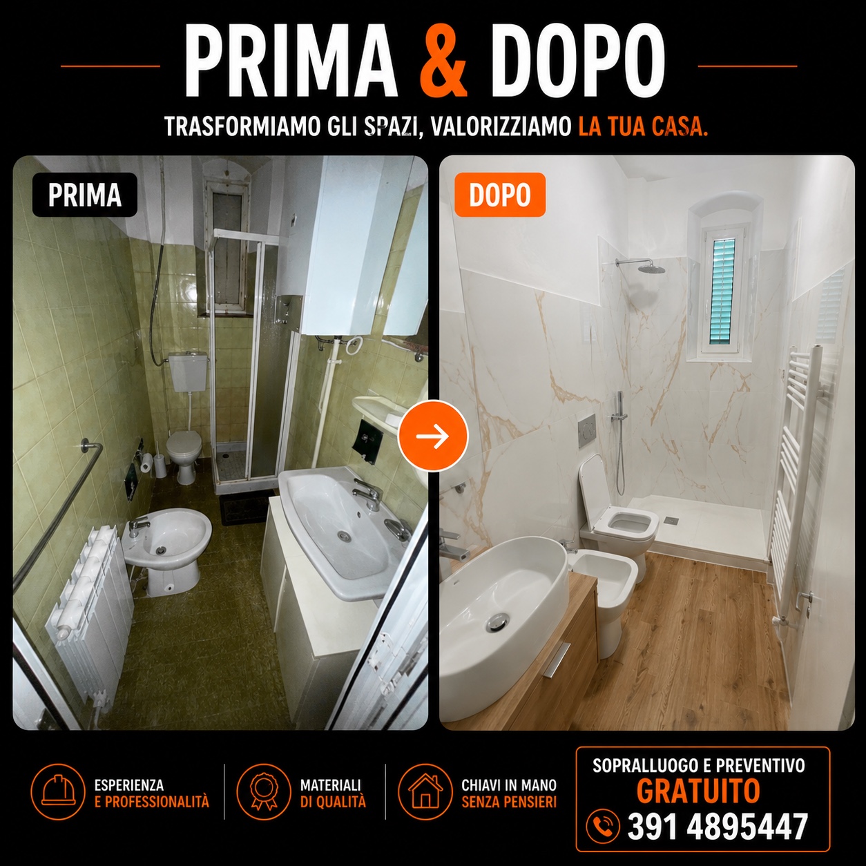 Bagno prima e dopo